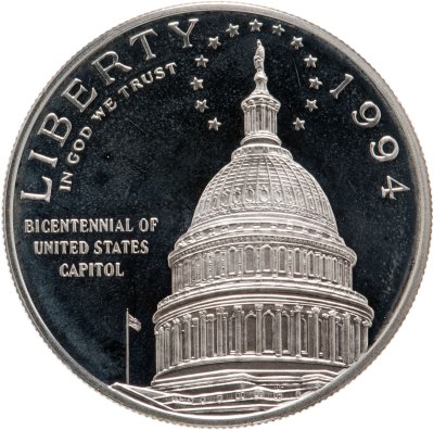 купить США 1 доллар (dollar) 1994 S Capitol (200 лет Капитолию) знак монетного двора "S" - Сан-Франциско