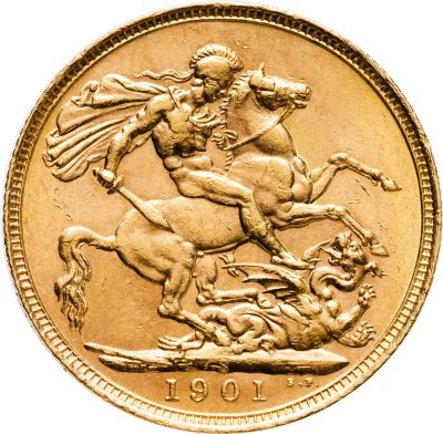 купить Австралия 1 соверен (sovereign) 1901 S с портретом королевы Виктории - святой Георгий с драконом