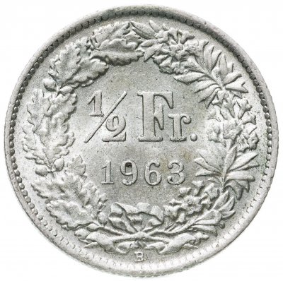купить Швейцария 1/2 франка (franc) 1963