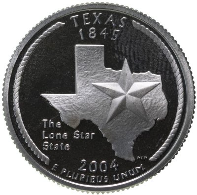 купить США 25 центов (квотер, 1/4 доллара, quarter dollar) 2004 "Техас (Texas)"