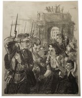 Купить Литография "День победы", бумага, печать, художник А.Ф.Пахомов, СССР, 1965 г.