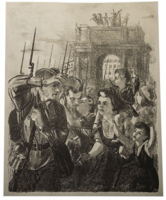 купить Литография "День победы", бумага, печать, художник А.Ф.Пахомов, СССР, 1965 г.