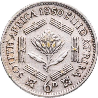 купить ЮАР 6 пенсов (pence) 1950