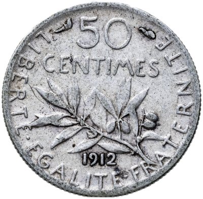 купить Франция 50 сантимов (centimes) 1912