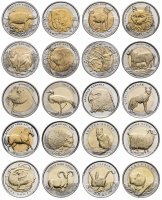 купить Турция набор монет 2009-2016 (20 штук, UNC) Животные