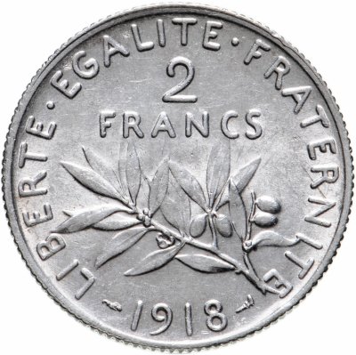 купить Франция 2 франка (francs) 1918