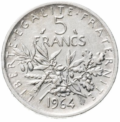 купить Франция 5 франков (francs) 1964