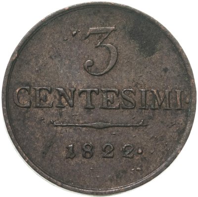 купить Ломбардия-Венеция 3 чентезимо (centesimi) 1822 M