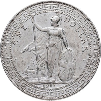 купить Великобритания 1 доллар (dollar) 1911 торговый доллар Великобритании (British Trade Dollar)
