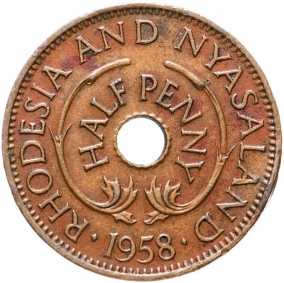 купить Родезия и Ньясаленд 1/2 пенни (penny) 1958