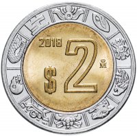 Купить Мексика 2 песо 2018