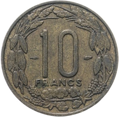 купить Камерун 10 франков (francs) 1958