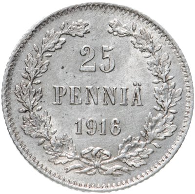 купить 25 пенни (pennia) 1916 S, монета для Финляндии