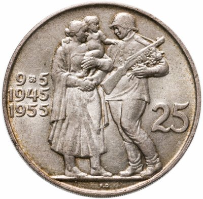 купить Чехословакия 25 крон (korun) 1955 10 лет освобождению от Германии