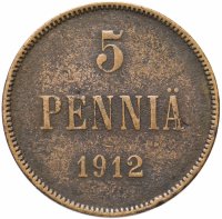 Купить 5 пенни 1912 монета для Финляндии