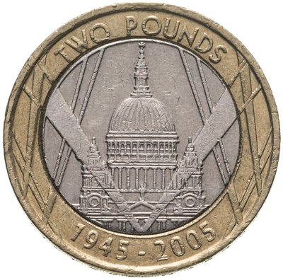 купить Великобритания 2 фунта (pounds) 2005 "60 лет Победы"
