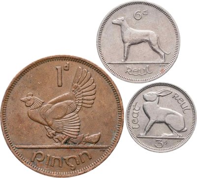 купить Ирландия набор монет 1, 3 и 6 пенсов 1968