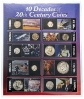 Купить США набор монет 1900-1999 "Монеты 10 десятилетий 20 века" (в футляре)