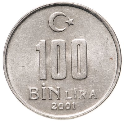 купить Турция 100000 лир (100 bin lira) 2001