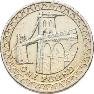 купить Великобритания 1 фунт (pound) 2005 "Висячий мост через Менай"