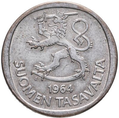 купить Финляндия 1 марка (markka) 1964 S
