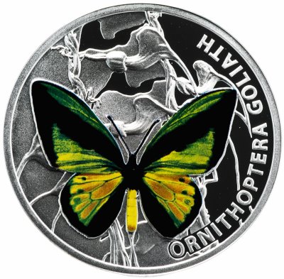 купить Ниуэ 1 доллар 2012 Proof "Мир бабочек - Бабочка дневная Орнитоптера голиаф Оrnithoptera Goliat"