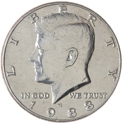 купить США 50 центов (1/2 доллара, half dollar) 1988 D Kennedy Half Dollar (Кеннеди) знак монетного двора "D" - Денвер