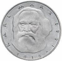 Купить Германия (ФРГ) 5 марок 1983 "100 лет со дня смерти Карла Маркса"