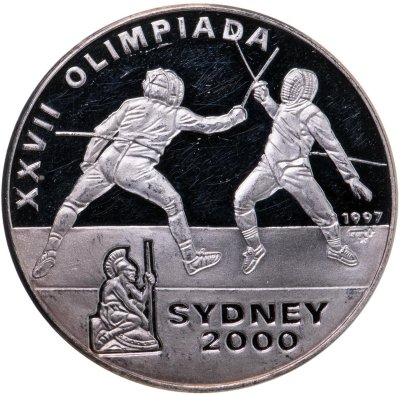 купить Куба 10 песо (pesos) 1997 "XXVII летние Олимпийские Игры, Сидней 2000 - Фехтование"