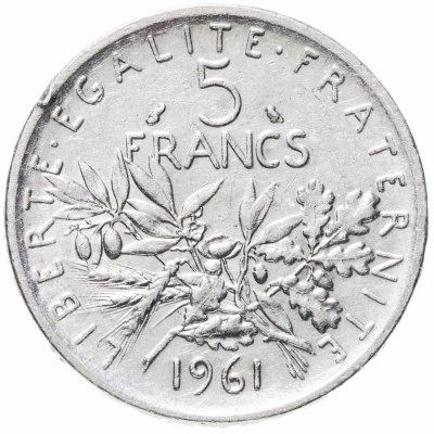 купить Франция 5 франков (francs) 1961