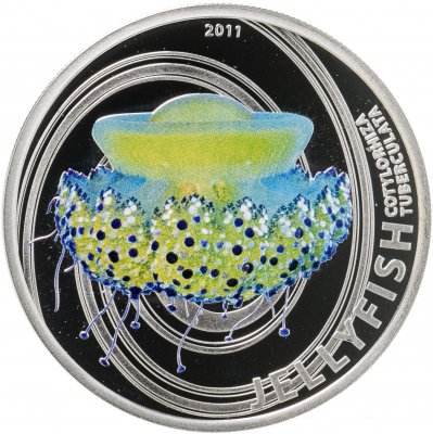 купить Острова Питкэрн 2 доллара 2011 "Медуза - Котилориза" с сертификатом