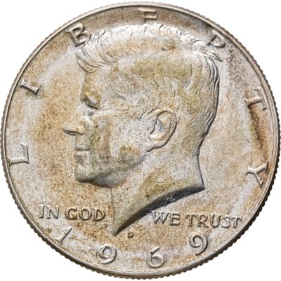 купить США 50 центов (1/2 доллара, half dollar) 1969 D Kennedy Half Dollar (Кеннеди) знак монетного двора "D" - Денвер