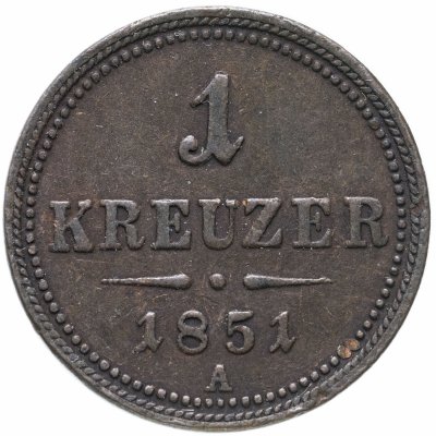 купить Австрия 1 крейцер (kreuzer) 1851 A