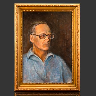 купить Картина "Портрет мужчины в очках" (название условное), холст на картоне, масло, СССР, 1980-2000 гг.