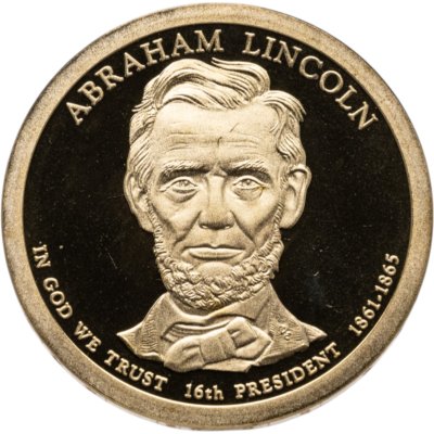 купить США 1 доллар 2010 S Авраам Линкольн (16-й президент США), знак монетного двора "S" - Сан-Франциско