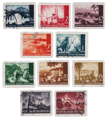 купить Хорватия набор из 10 марок 1941-1944
