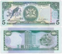 Купить Тринидад и Тобаго 5 долларов 2002 Pick 42b