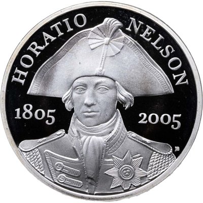 купить Великобритания 5 фунтов (pounds) 2005 Proof "200 лет со дня смерти адмирала Горацио Нельсона" в футляре с сертификатом