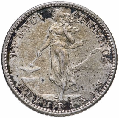 купить Филиппины 20 сентаво (centavos) 1907 Без отметки монетного двора