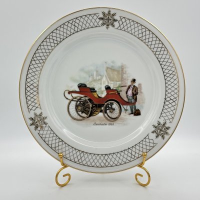 купить Крупная тарелка "Lanchester 1895", украшенная ажурным бортом, фарфор, деколь, золочение, Porzellanfabrik Kalk (KPE), Германия, 1980-2000 гг.