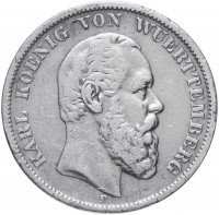 купить Германия, Вюртемберг 5 марок 1876