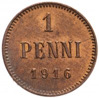 Купить 1 пенни 1916, монета для Финляндии