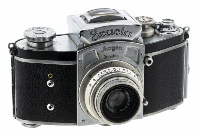купить Фотоаппарат пленочный "Exacta Jhagee" c объективом "Carl Zeiss Jena" в оригинальном кофре, металл, стекло, кожа, Exacta, Германия, 1936-1951 гг.