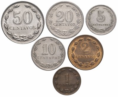 купить Аргентина набор монет для обращения 1925 - 1947 год (6 штук)