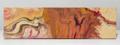 купить Картина «Абстракция в розовых тонах», авторская работа в технике Fluid Art, холст на MDF, акрил, Россия, 2022 г.