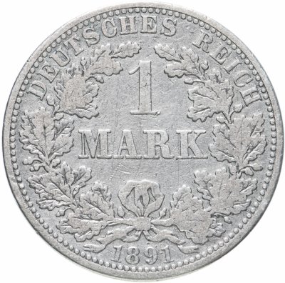 купить Германская Империя 1 марка 1891 A знак монетного двора: "A" - Берлин