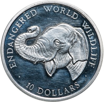 купить Острова Кука 10 долларов (dollars) 1990 Вымирающие виды - Слон