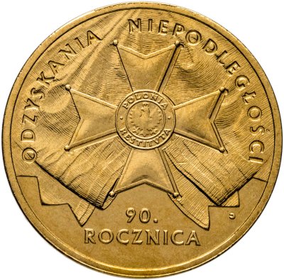 купить Польша 2 злотых 2008 "90 лет независимости Польши"