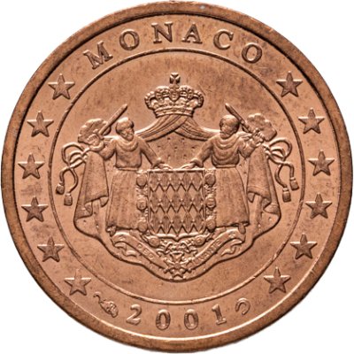 купить Монако 2 цента (cents) 2001