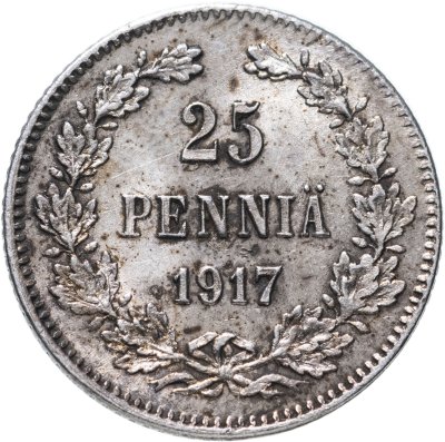 купить 25 пенни (pennia) 1917 S гербовый орёл без корон